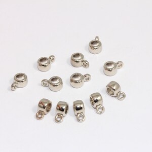6 x 9 mm rodiumpläterade rörpärlor, förbindelserörpärlor, hänge, pärlor med ögla, försilvrade detaljer, MBGFNL158