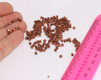 2,5mm Antique Copper Cube Beads, Spacer Beads, Bracelet Beads, Square Beads, Copper Plated Findings, MBGBRT550