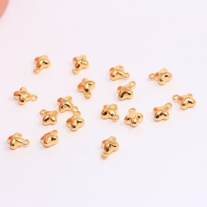 7,5x10mm 24k Shiny Gold Cross Charms, Cross Beads, Mini Cross Charms, Bracelet Beads, Religious Charms, Gold Plated Findings, MBGCHK56-3
