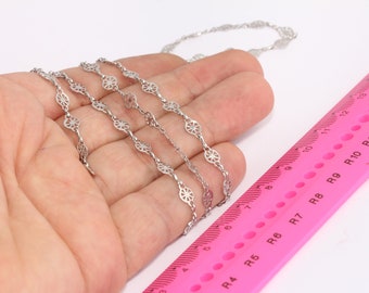 Chaînes à Rênes (Rein Chains) Vintage En Métal Argenté - Longueur 15 Pouces (38 Cm) - Occasion