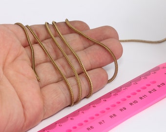 Cadenas de serpiente de latón crudo de 1,6 mm, cadenas de malla de latón, cadena de cuerda de latón, collar de serpiente, cadenas para gargantillas, accesorios de latón crudo, ntx, MBGBXB90