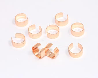 Rose Gold Ear Cuffs, No Piercing Plain Ear Cuff, Cartilage Ear Cuff, Earring Settings With One Hole, Rose Gold Plated Findings, MBGROSE3