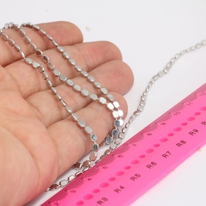 3mm Silver Color Plated Cube Chain, Square Ball Chains, Choker Chain, Beaded Chains, Silver Color Plated Chains, MBGBXB193