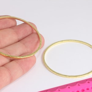 61mm Raw Brass Bracelet, Hammered Bracelet, Domed Bracelet, Stacking Bracelet, Bracelet Bangle, Raw Brass Jewelry Findings, MBGBXB426-2