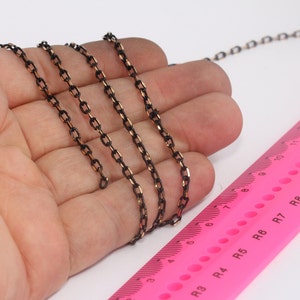 2,6x4mm Black Faceted Rolo Chain, Black Link Chain, Black and Gold Chain, Rolo Chain, Bulk Lot Chain, Black Plated Findings, rcc,  MBGBXB122