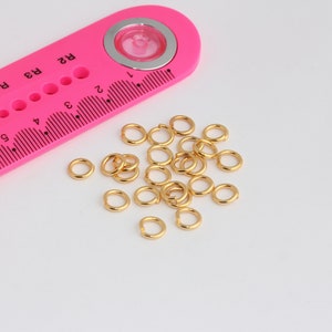 17 Ga 7mm 24k Shiny Gold Jump Rings, Gold Connector, Open Jump Rings, Bulk Gold Jump Rings, Jewelry Making Supplies, MBGDOM8