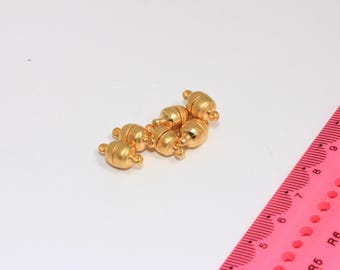 7x9mm 24k Matt Gold Clasp, Half Ball Bracelet Clasp, Ball End Caps, MBGMGN1