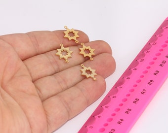 13x15mm 24k Shiny Gold North Star, Two Hole North Star, North Star Bracelet, North Star Charms,  MBGBRT765
