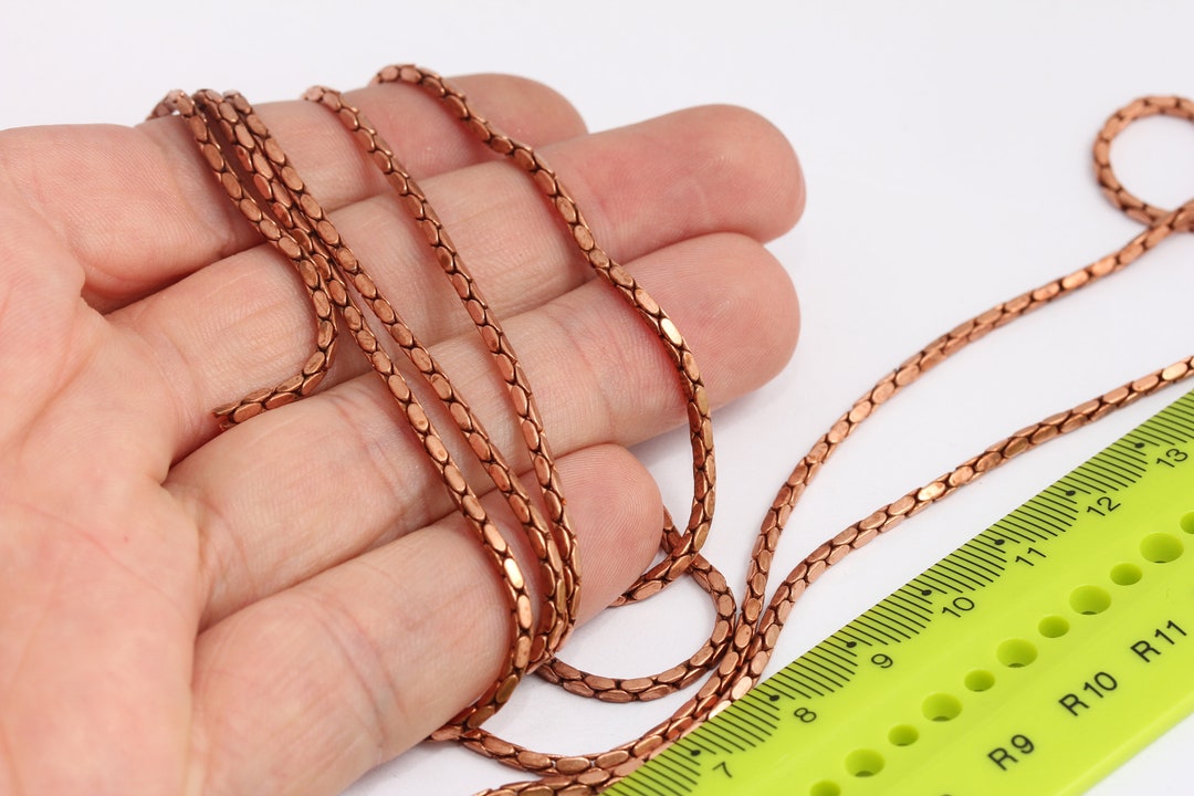 2mm Raw Copper Cable Chains, Knitted Copper Chains, Copper Snake Chain