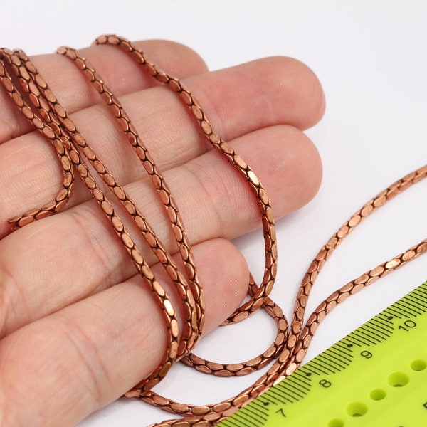 2mm Raw Copper Cable Chains, Knitted Copper Chains, Copper Snake Chain, Rope Chain, Copper Soldered Chains, Raw Copper Findings, MBGCHK135-1