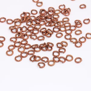 1,2x6mm Raw Copper Jump Rings, Connectors, Open Jump Rings, Bulk Copper Jump Rings, Jewelry Making Supplies, Copper Findings, MBGDOM62