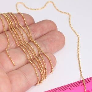 1.2mm 24k Shiny Gold Ball Chain, Soldered Ball Chains, Bead Chains, Satellite Chain, Soldered Ball Chains, Gold Plated Chains, MBGBXB422-1