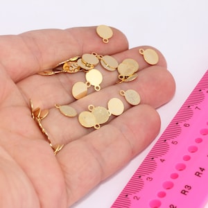 Shiny Gold Coin Charms, Stamping Disc, Round Charms, Connector Charms, Personalized Disc, Gold Plated Findings  MBGDOM42