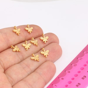 Matt Gold Charms, Mini Charms, Dragonfly Charms, Gold Charms, Butterfly Charms, Gold Beads, Gold Plated Pendant,    MBGBRT350
