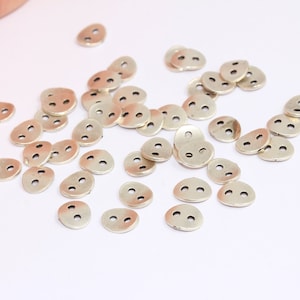 8x9mm Antique Silver Button Charms, Button Connectors, Bracelet Connectors, Two Holes Charms, Antique Silver Plated Findings, MBGKA141