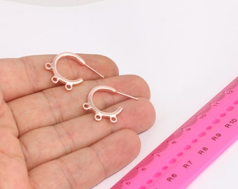 Orecchini placcati in oro rosa, orecchini a cerchio, orecchini da trovare, orecchini a cerchio in oro rosa, orecchini da trovare, GemMartUSA (RP-90020) - Italia