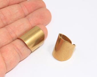 17-18mm Raw Brass Ring, Adjustable Ring Settings, Statement Cuff Rings, Brass String Ring, Flat Cuff Ring, Raw Brass Findings, MBGLA9