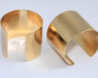 50 mm flacher Armreif aus Messing, Messing-Manschette, handgemachte Armreif, Rohmessing Armband, breites Messingarmband Manschette, MBGTVF12