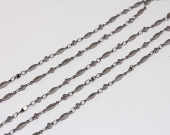 Gunmetal Bar Chain, Soldered Link Bar Chain, Bulk Lot Chain, Gunmetal Vintage Chains, Gunmetal Plated Findings, MBGBXB211