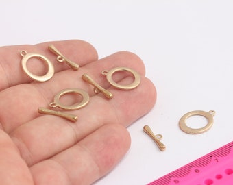 16x19mm Raw Brass Toggle Clasps, Ring T Bar, T Bar Fasteners, Brass Toggle Clasp, Bracelet And Necklace Closures, MBGMLS820