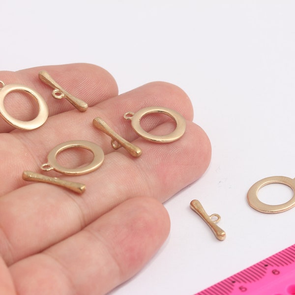 16x19mm Raw Brass Toggle Clasps, Ring T Bar, T Bar Fasteners, Brass Toggle Clasp, Bracelet And Necklace Closures, MBGMLS820