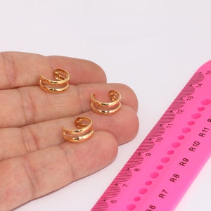 Polsini dell'orecchio in oro lucido da 15 mm, nessun polsino dell'orecchio semplice penetrante, polsino dell'orecchio della cartilagine, impostazioni dell'orecchino con un foro, MBGBRT831