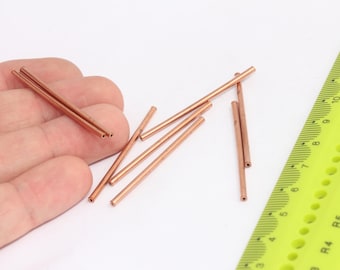Copper Tubes Long Tube Bar, Spacer Tube Beads, Tiny Long Tubes, Copper Jewelry Findings, Jewelry Making, Tubes,  MBGTBR42