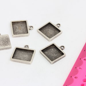18x19mm Antique Silver Frame, Frame Pendant, Frame Settings, Rectangle Blank Pendant, Frame Blank, Antique Silver Findings,  MBGMTE1230