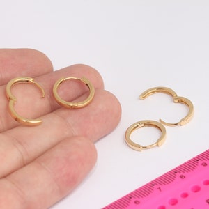 16mm 24k Shiny Gold Earrings, Leverback Earrings, Leverback Ear Hooks, Hoop Earrings, Gold Earring Clasps, Gold Plated Findings,  MBGMLS677