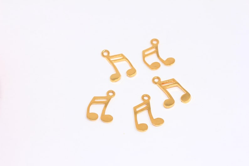 Note Charms 10x12mm 24k Shiny Gold Music Note Charm, Music Note Beads for Musicians ...