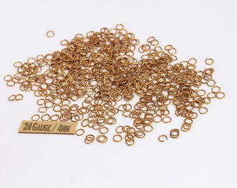 4mm 24 Gauge Raw Brass Jump Rings, Brass Connector, Open Jump Rings, Strong Jump Rings, Bulk Jump Rings, Jewelry Making Supplies, MBGHLS2