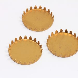 Engastes de cabujón de latón en bruto, tamaño interior de 25 mm, engastes de borde de corona, engastes de bisel redondo, dijes de latón en bruto, accesorios de latón en bruto, MBGMTE562