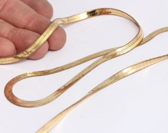 真鍮製スネークチェーン 0.5 x 2 mm ゴールドトーン z073 - Etsy 日本