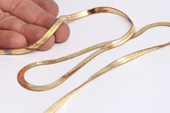 5mm Raw Brass Snake Chains Brass Flat Snake Chain MBGKPT31 1 Etsy UK