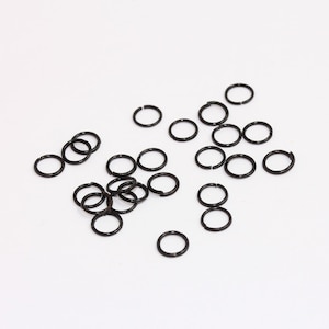 6mm Black Jump Rings, Open Jump Rings, Bracelet Connector, Jewelry Making, Black Jewelry Supplies, Black Plated Findings, MBGBRT608