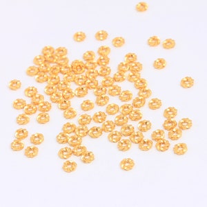 5mm 24K Matt Gold Spacer Beads, Rondelle Beads, Round Gold Beads, Twisted Spacer Beads, Bracelet Beads, Gold Plated Findings, MBGCHK112-1