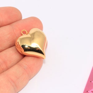 Puffed Heart Charm - Gold & Sterling Silver | Helen Ficalora 14K White Gold by Helen Ficalora