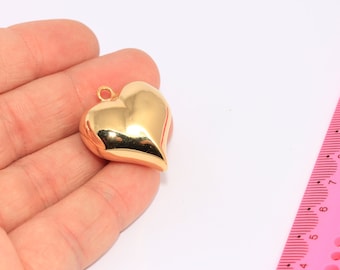 10K Massiv Gelbgold 1,1 Zoll Diamantschliff Donner Blitz