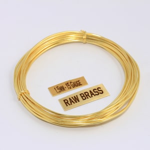 1,5mm - 15 Gauge Raw Brass Or Copper Wire, Jewelry Wrapping Wire, Wholesale Jewelry Supplies, 5 Meters Roll Wire, Jewelry Supplies, MBGWR6