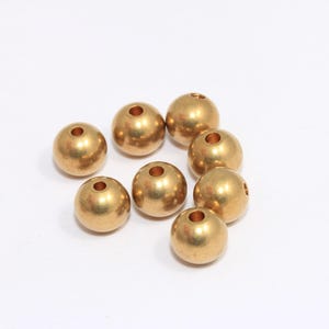 10mm Raw Brass Ball Beads, Brass Ball Bracelet Charms, Spacer Beads, Raw Brass Ball, Jewelry Supplies, Raw Brass Findings, MBGBDS11