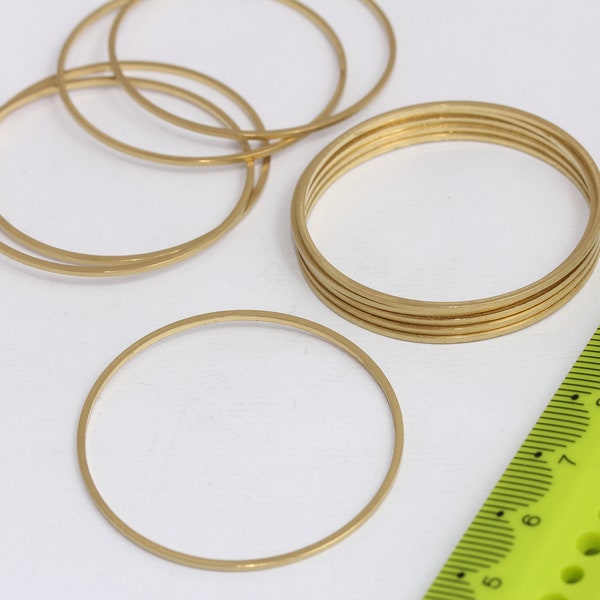 40mm Raw Brass Closed Ring, Round Connectors, Brass Hoops, Circle Connector Charms, Circle Charm, Raw Brass Findings,  MBGCHK244