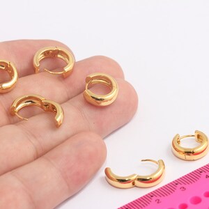 14mm 24k Shiny Gold Earrings, Leverback Earrings, Gold Hoops,  Gold Earring Clasps, Gold Plated Findings, MBGMLS800