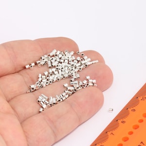 2x2mm Silver Plated Crimp Beads, Crimp Tube, Small Crimp Tubes, Jewelry Supplies, Silver Plated Jewelry Findings  MBGBLS38