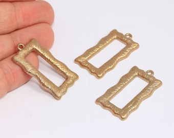 20x23mm Raw Brass Frame Pendant, Rectangle Shaped Frame Charms, Mirror Frame Charm, Frame Medallion Necklace, Raw Brass Findings, MBGROSE268