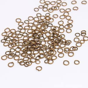 Anelli di salto in bronzo antico da 0,9x5mm, Anelli di salto aperti con connettore in bronzo, Anelli di salto forti, Anelli di salto sfusi, Forniture per la creazione di gioielli, MBGDOM52