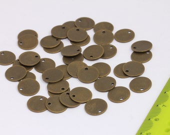 12mm Antique Bronze Round Charms, Round Disc, Personalized Disc, Coin Charms, Stamping Disc Charms, Bronze Plated Findings, MBGALS21