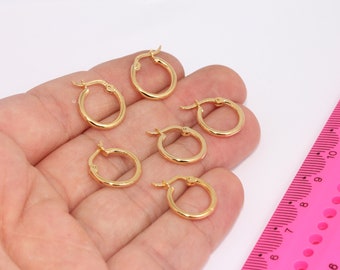 Shiny Gold Earring Hoops, Hoop Ear Wire, Hoop Earrings