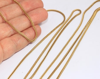 Cadenas de serpiente de latón crudo de 1,7 mm, cadenas de malla de latón, cadenas tipo cable, cadenas de lotes grandes, cadenas para collares, accesorios de latón crudo, ntx, MBGBXB50