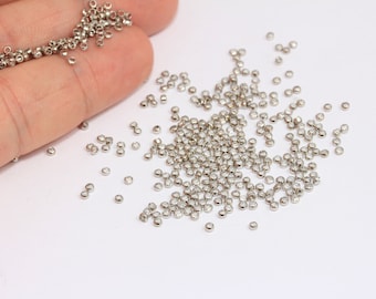 2 mm Rhodinierte Crimp Perlen, Stopper Perlen, Spacer Perlen, Crimp Cover Perlen, Verbinder Perlen, Versilbertes Zubehör, MBGKA146