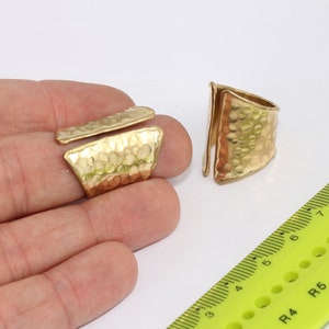 17-18mm Raw Brass Hammered Rings, Adjustable Ring, Ring Blanks, Handmade Rings, Large Chevron Rings, Brass Statement Rings  MBGCHK551